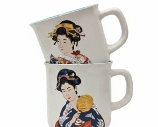 Japanese Geisha Ceramic Mugs