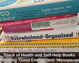 Stack of Health and SelfHelp Books including Good Energy and Menopause