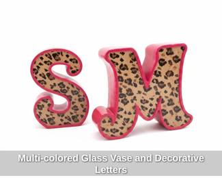 Multicolored Glass Vase and Decorative Letters second image