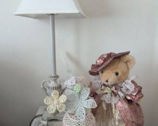 Bearly People Victorian Teddy Bear with Lace Dress and Hat