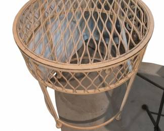 Wrought Iron Lattice Patio Side Table