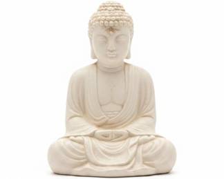 Set of Blanc de Chine Porcelain Figurines Buddha, Guanyin, Vase, Floral Arrangement second image