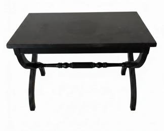 Black Lacquered Coffee Table with Turned Legs