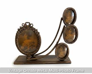 Vintage Ornate Metal MultiPhoto Frame
