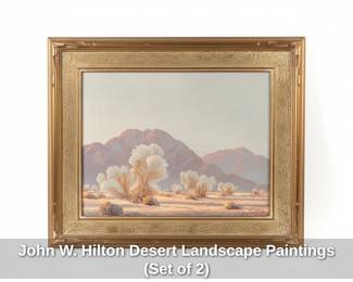 John W. Hilton Desert Landscape Paintings Set of  fourth image