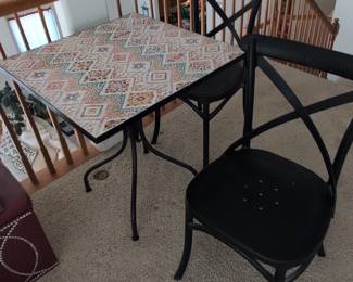Mosaic Top Bistro Set with Two Chairs