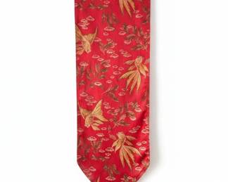 Embroidered Silk Table Runner with Koi Fish Motif