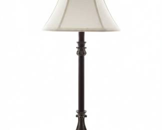 Ornate Bronze Table Lamp with Cream Bell Shade