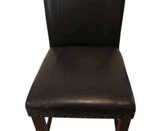 Dark Brown Faux Leather Upholstered Counter Height Bar Stool