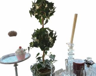 Crystal Bell with Twisted Handle and Decorative Base