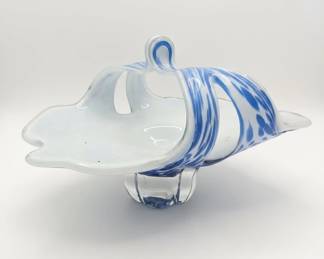 Murano Art Glass Swirl Basket