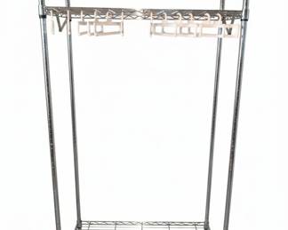 Chrome Wire Shelving Unit with Hanging Rod