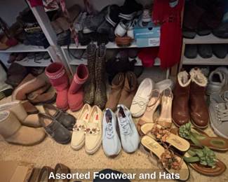 Assorted Footwear and Hats