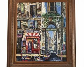 Venetian Canal Scene Painting by Vadik Suljakov