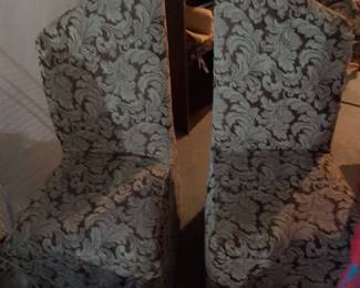 Damask Upholstered Dining Chairs Set of  second image