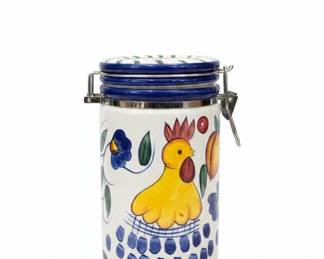 Italian Ceramic Rooster Canister Set  Deruta Style second image