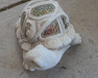 Mosaic Turtle Garden Statue with Solar Light