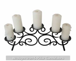 Wrought Iron Pillar Candelabra