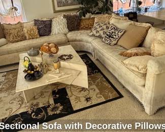Sectional Sofa with Decorative Pillows