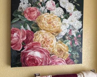 Vintage Floral Still Life Oil Painting