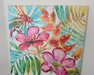 Tropical Floral Canvas Wall Art