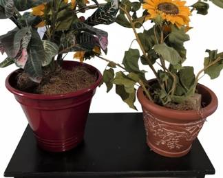 Artificial Sunflower and Croton Plant Arrangement
