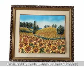 Textured Relief Framed Art Set  Pieces second image