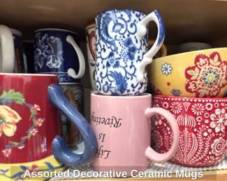Assorted Decorative Ceramic Mugs