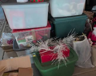 Christmas Decorations Storage Bins and Tins