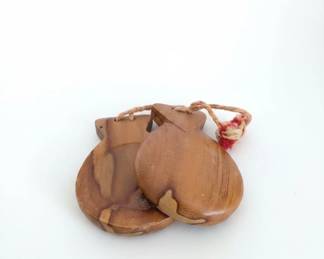 Wooden Castanets with Decorative String