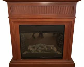 Assorted Collectibles and Decorative Items on Fireplace Mantel and Floor