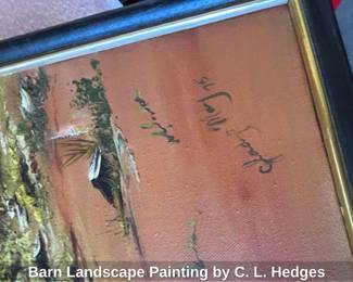 Barn Landscape Painting by C. L. Hedges second image