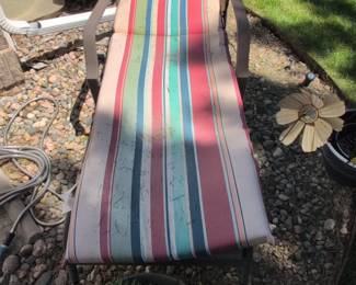 Striped Outdoor Chaise Lounge Chair