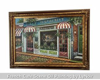 French Cafe Scene Oil Painting by LyNoir
