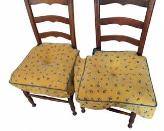 Ladder Back Dining Chairs with Floral Cushions