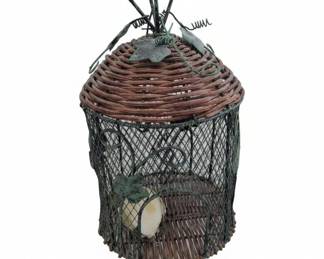 Wicker and Wire Decorative Birdcage