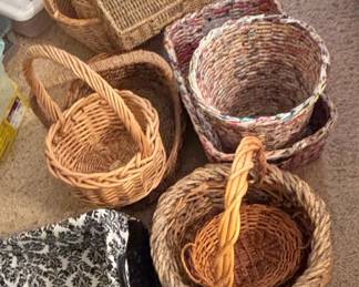 Assorted Wicker and Woven Baskets