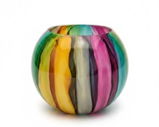 Multicolored Glass Vase and Decorative Letters