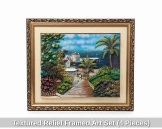 Textured Relief Framed Art Set  Pieces