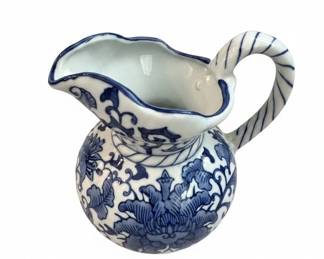 Seymour Mann Blue and White Porcelain Pitcher