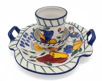 Baum Bros Rooster  Fruits Ceramic Serving Set