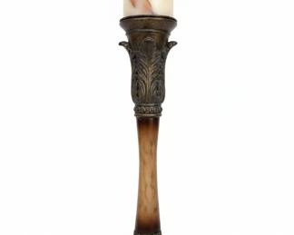 Vintage Art Nouveau Style Candlestick with Botanical Scented Candle