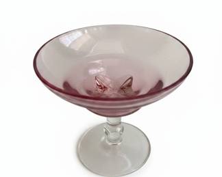 Vintage Indiana Glass Kings Crown Cranberry Sherbet Glasses