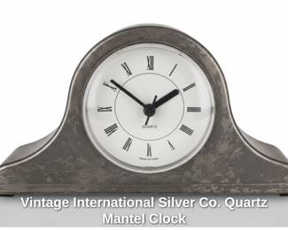 Vintage International Silver Co. Quartz Mantel Clock