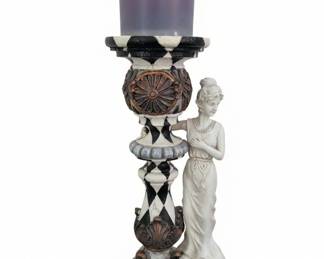 Figural Candlestick Holder with Roman Woman