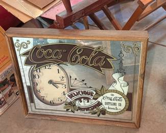 COCA COLA FRAMED MIRROR CLOCK