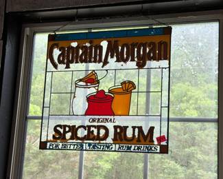 CAPTAIN MORGAN GLASS SIGN 18”X17”