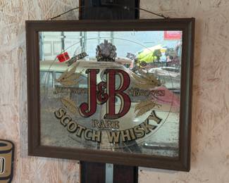 J&B FRAMED ADVERTISEMENT MIRROR 18”X15”