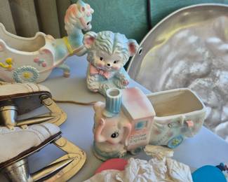 Darling 1950s ceramic baby decor