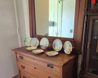 Beautiful antique dresser and mirror 